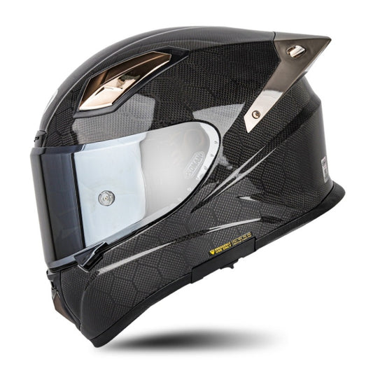 SOMAN Four Seasons Full Cover Motorcycle Helmet, Size: XL(Snake Carbon Fiber Silver) - Helmets by SOMAN | Online Shopping South Africa | PMC Jewellery | Buy Now Pay Later Mobicred