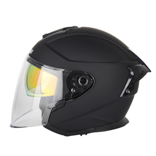 SOMAN Motorcycle Electric Bicycle Dual Lens Riding Helmet, Size: L(Matte Black) - Helmets by SOMAN | Online Shopping South Africa | PMC Jewellery | Buy Now Pay Later Mobicred