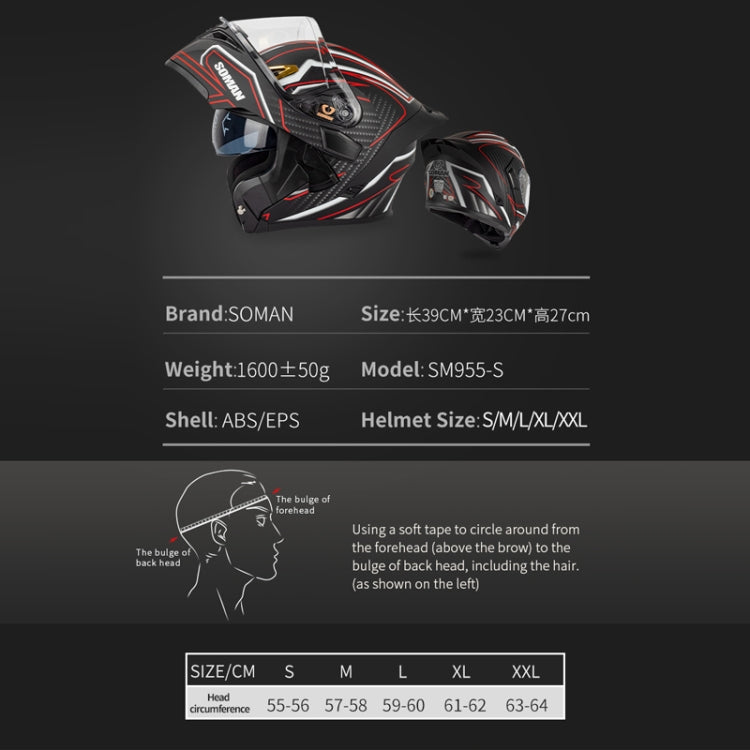 SOMAN Motorcycle Dual Lens Riding Peel-Off Full Coverage Helmet, Size: S(Black Fluorescent Yellow Spark) - free shipping - PMC TechLife - Order now!