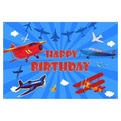 210x150cm Airplane Theme Birthday Background Cloth Children Birthday Party Decoration Photography Background - Birthday Party by PMC Jewellery | Online Shopping South Africa | PMC Jewellery