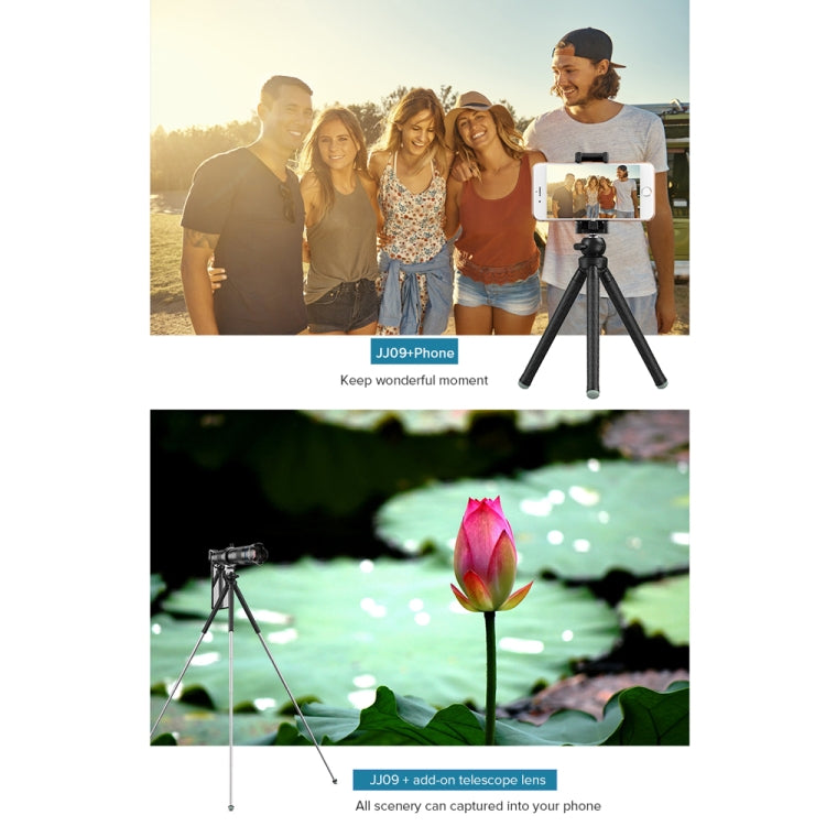 APEXEL APL-JJ09 Mobile Selfie Live Streaming Portable Stretch Telephoto Tripod(Black) - Stand by APEXEL | Online Shopping South Africa | PMC TechLife | Buy Now Pay Later Mobicred