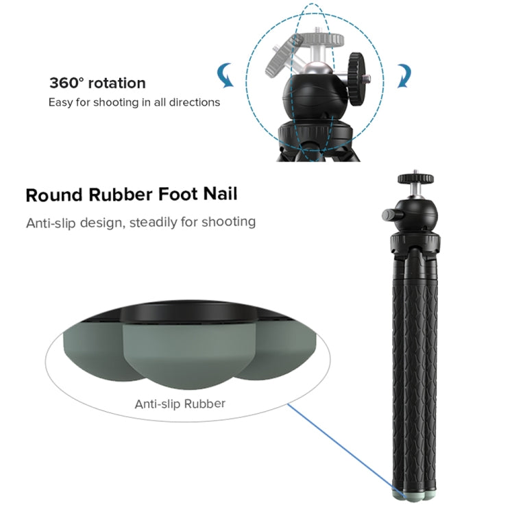 APEXEL APL-JJ09 Mobile Selfie Live Streaming Portable Stretch Telephoto Tripod(Black) - Stand by APEXEL | Online Shopping South Africa | PMC TechLife | Buy Now Pay Later Mobicred