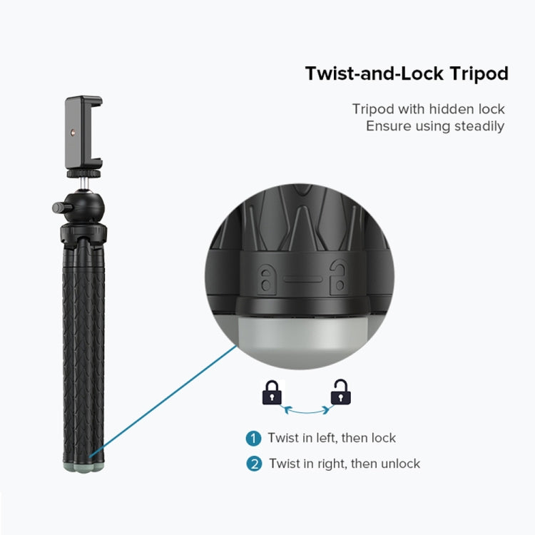 APEXEL APL-JJ09 Mobile Selfie Live Streaming Portable Stretch Telephoto Tripod(Black) - Stand by APEXEL | Online Shopping South Africa | PMC TechLife | Buy Now Pay Later Mobicred