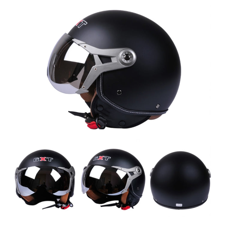 GXT Electric Vehicle Half Cover Helmet Four Seasons Retro Helmet, Size: XL(Matte Black) - Helmets by GXT | Online Shopping South Africa | PMC Jewellery | Buy Now Pay Later Mobicred