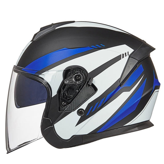 GXT Electric Vehicle Four Seasons Sun Protection & Windshield Double Lens Helmet, Size: L(Matt Black Blue) - Helmets by GXT | Online Shopping South Africa | PMC Jewellery | Buy Now Pay Later Mobicred