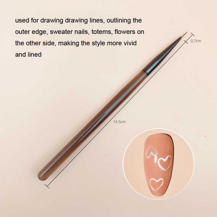 Brown Nail Art Pen Set Colorful Drawing Tools, Style: Short Line Pen - Nail Art Equipment by PMC Jewellery | Online Shopping South Africa | PMC Jewellery | Buy Now Pay Later Mobicred