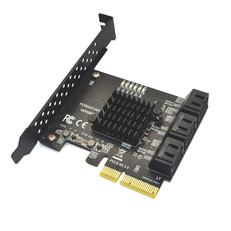 PCIE  4X To 6 Port  SATA 3.0 Adapter Expansion Card ASMedia ASM1166 Converter - Add-on Cards by PMC Jewellery | Online Shopping South Africa | PMC Jewellery