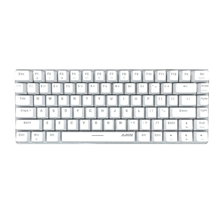 Ajazz AK33 82 Keys Bluetooth 5.0/Wired Dual Mode Red Shaft Mechanical Keyboard Blue Light (White) - Wired Keyboard by Ajazz | Online Shopping South Africa | PMC Jewellery | Buy Now Pay Later Mobicred