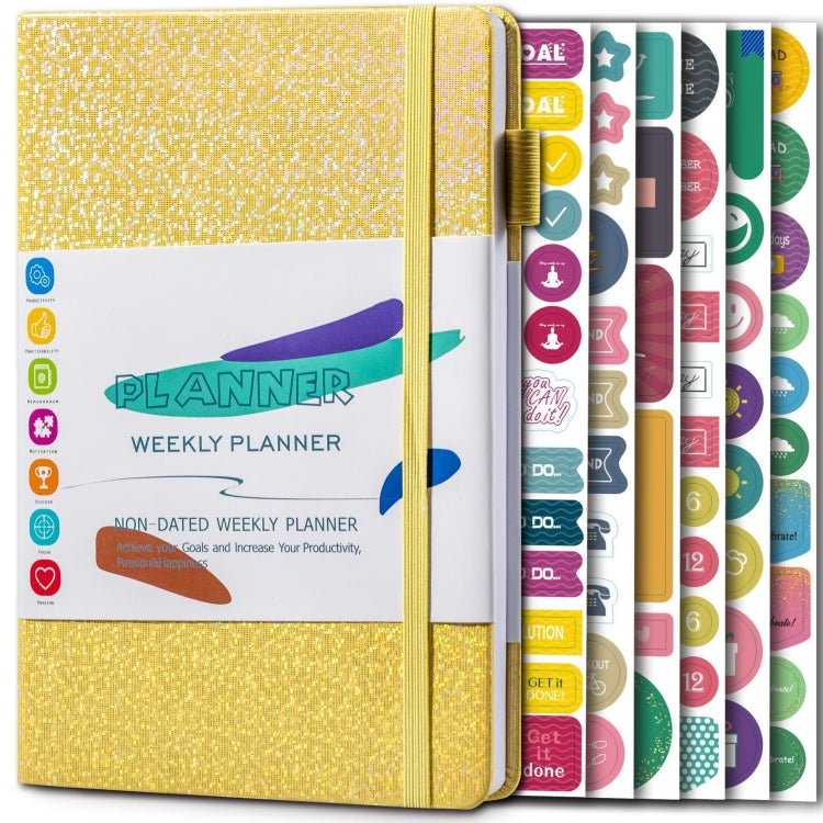 A5 Starry Sky Undated Planner Journal Financial Notebook(Yellow) - Notebooks by PMC TechLife | Online Shopping South Africa | PMC TechLife