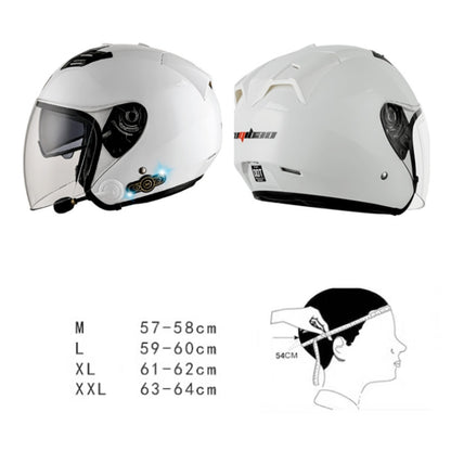 KUQIBAO Motorcycle Smart Bluetooth Sun Protection Double Lens Safety Helmet, Size: M(White Phantom Fiber) - Helmets by KUQIBAO | Online Shopping South Africa | PMC Jewellery | Buy Now Pay Later Mobicred