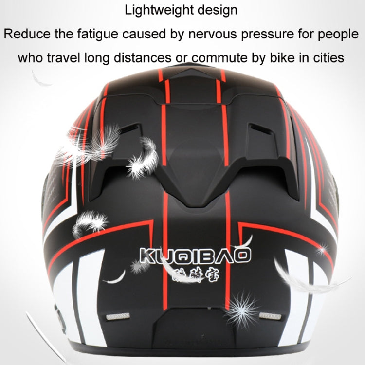 KUQIBAO Motorcycle Smart Bluetooth Sun Protection Double Lens Safety Helmet, Size: XXL(White+Black Tail) - Helmets by KUQIBAO | Online Shopping South Africa | PMC Jewellery | Buy Now Pay Later Mobicred