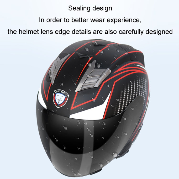 KUQIBAO Motorcycle Smart Bluetooth Sun Protection Double Lens Safety Helmet, Size: XL(Matte Black Phantom Fiber+Gray Rear Spoiler) - Helmets by KUQIBAO | Online Shopping South Africa | PMC Jewellery | Buy Now Pay Later Mobicred