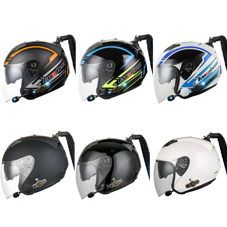 KUQIBAO Motorcycle Bluetooth Headset Double Lens Helmet With Braid, Size: XXL(Scrub Black) - Helmets by KUQIBAO | Online Shopping South Africa | PMC Jewellery | Buy Now Pay Later Mobicred