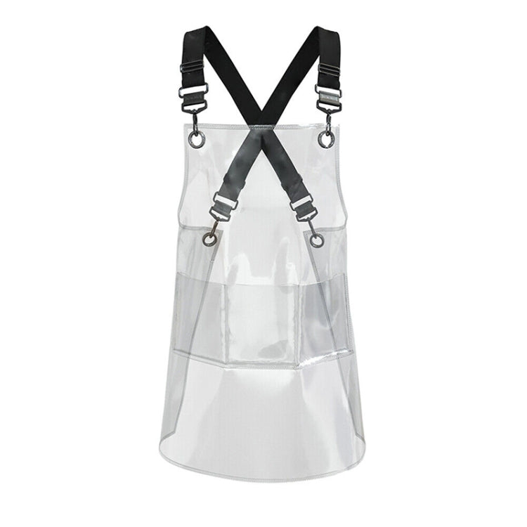 50 Silk Short 60cm Transparent TPU Apron Solid Color Webbing Adjustable Work Apron(Transparent + Black Webbing) - Aprons & Caps by PMC Jewellery | Online Shopping South Africa | PMC Jewellery