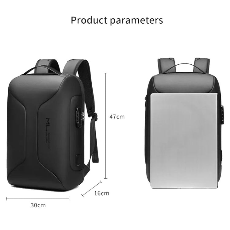 Business Large Capacity Travel Bag Multifunctional Waterproof Laptop Backpack With USB Port(Light Grey) - Backpack by PMC Jewellery | Online Shopping South Africa | PMC Jewellery | Buy Now Pay Later Mobicred