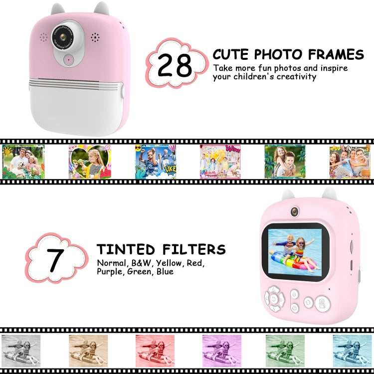 1200W Pixel  2.4 Inch Display Children Print Instant Camera Standard Blue - Children Cameras by PMC Jewellery | Online Shopping South Africa | PMC Jewellery | Buy Now Pay Later Mobicred