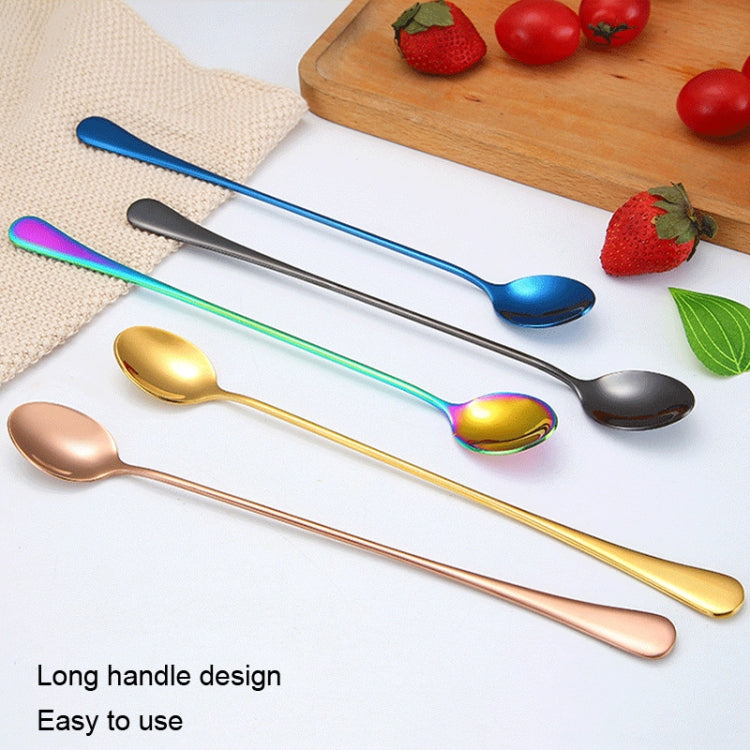 304 Stainless Steel Long Handle Thickened Pointed Spoon Coffee Ice Drink Mixing Spoon, Color: Titanium Black - Cutlery Sets by PMC Jewellery | Online Shopping South Africa | PMC Jewellery | Buy Now Pay Later Mobicred