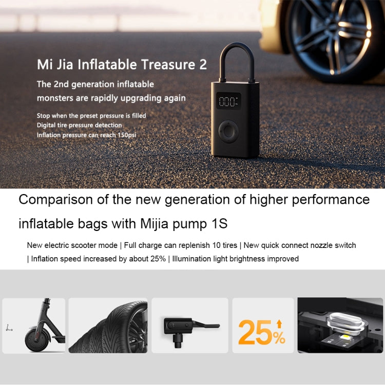 Xiaomi Mijia Portable Universal Car Air Pump Bicycle Tire Pump Electric Air Compressor(Air Pump 2) - Inflatable Pump by Xiaomi Mijia | Online Shopping South Africa | PMC Jewellery