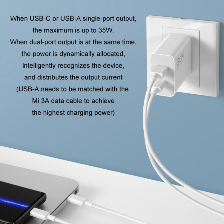 Original Xiaomi 35W USB-C+USB-A Fast Charge Portable Dual Port Charger(1C+1A), US Plug(White) - free shipping - PMC TechLife - Order now!