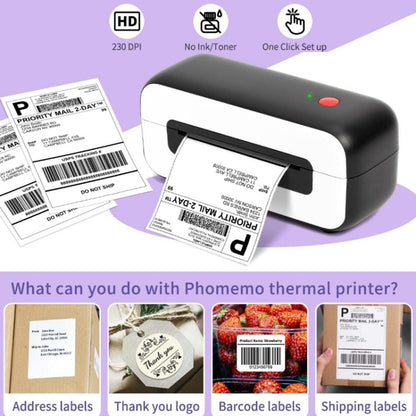 Phomemo PM246S Address Label Printer Thermal Paper Express E-Manifest Printer, Size: EU(White) - Printer by Phomemo | Online Shopping South Africa | PMC Jewellery | Buy Now Pay Later Mobicred