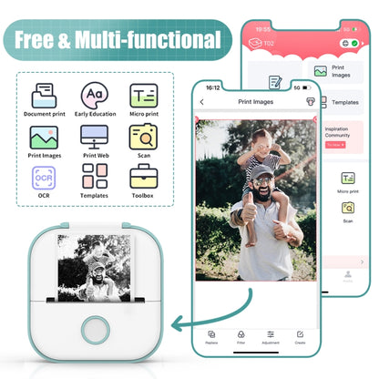 Phomemo T02 Gift Box Phone Bluetooth Mini Printer Photo Thermal Printer Family Student Wrong Question Printer(Green) - Printer by Phomemo | Online Shopping South Africa | PMC Jewellery | Buy Now Pay Later Mobicred