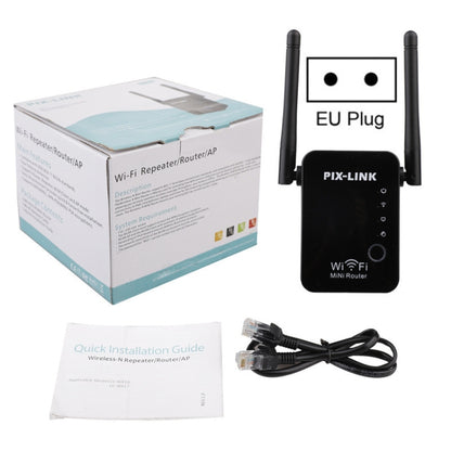 PIX-LINK 2.4G 300Mbps WiFi Signal Amplifier Wireless Router Dual Antenna Repeater(US Plug) - Broadband Amplifiers by PIX-LINK | Online Shopping South Africa | PMC Jewellery | Buy Now Pay Later Mobicred