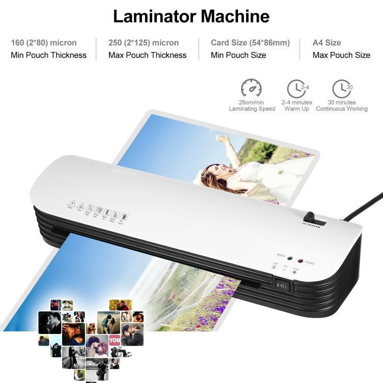 Osmile SL299 A4 Laminator Machine Set With 15 Laminating Pouches Paper Cutter Corner Rounder(EU Plug) - Photo Film Covering Machine by Osmile | Online Shopping South Africa | PMC Jewellery | Buy Now Pay Later Mobicred