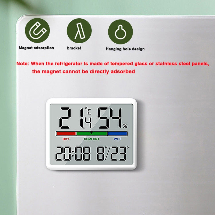 Magnetic LCD Digital Aalarm Clock Large Screen With Temperature Humidity Display(8280 Black) - Alarm Clocks by PMc TechLife | Online Shopping South Africa | PMc TechLife | Buy Now Pay Later Mobicred