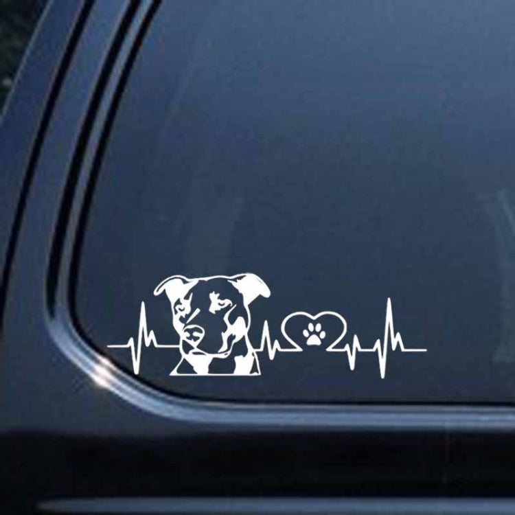 10pcs Pitbull Love Car Sticker Car Rear Modification Plate Label(White) - Decorative Sticker by PMC Jewellery | Online Shopping South Africa | PMC Jewellery | Buy Now Pay Later Mobicred