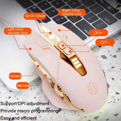 Inphic PW5 Mecha Wired Game Mouse Macro Definition Light Mute Office USB Computer Mouse - Wired Mice by Inphic | Online Shopping South Africa | PMC Jewellery | Buy Now Pay Later Mobicred