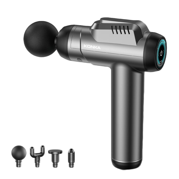 Konka 6 Speed Intelligent Fascia Gauge Muscle Relaxation Massager With 4 Massage Heads(Upgraded Model Gray) - free shipping - PMC TechLife - Order now!
