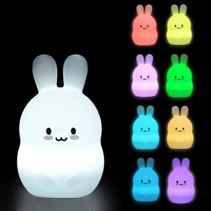 Rabbit Silicone Pat Night Light Children Gift Color Changing Lamp, Specification: Charging - Night Lights by PMC Jewellery | Online Shopping South Africa | PMC Jewellery | Buy Now Pay Later Mobicred