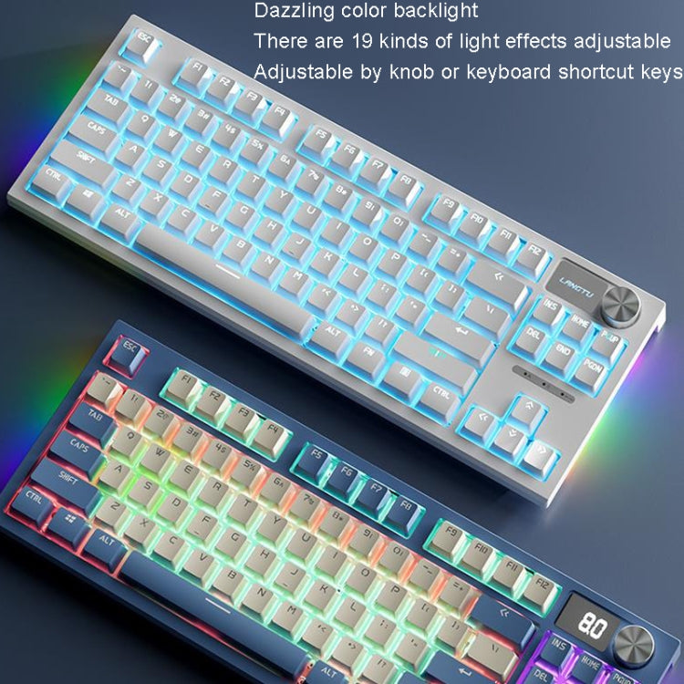 LANGTU LT84 Mechanical Luminous Keyboard, Style: Wired Single-mode Red Shaft (White) - free shipping - PMC Jewellery - Order now!