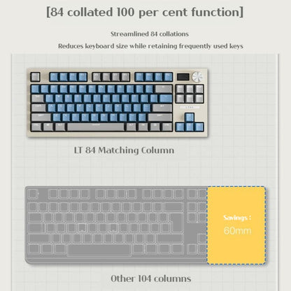 LANGTU LT84 Mechanical Luminous Keyboard, Style: Wired Single-mode Green Shaft (White) - Wired Keyboard by LANGTU | Online Shopping South Africa | PMC Jewellery | Buy Now Pay Later Mobicred