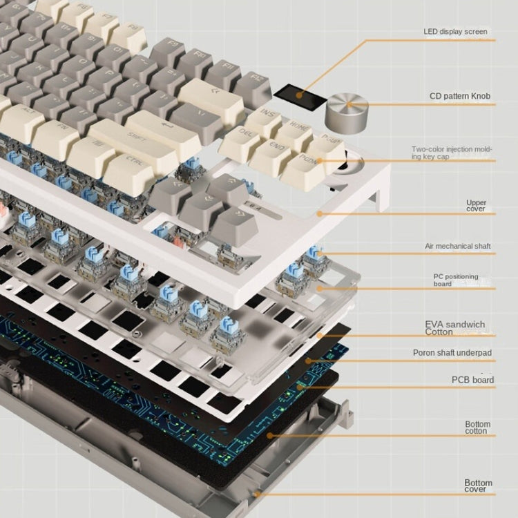 LANGTU LT84 Mechanical Luminous Keyboard, Style: Wired Single-mode Red Shaft (White) - Wired Keyboard by LANGTU | Online Shopping South Africa | PMC Jewellery | Buy Now Pay Later Mobicred