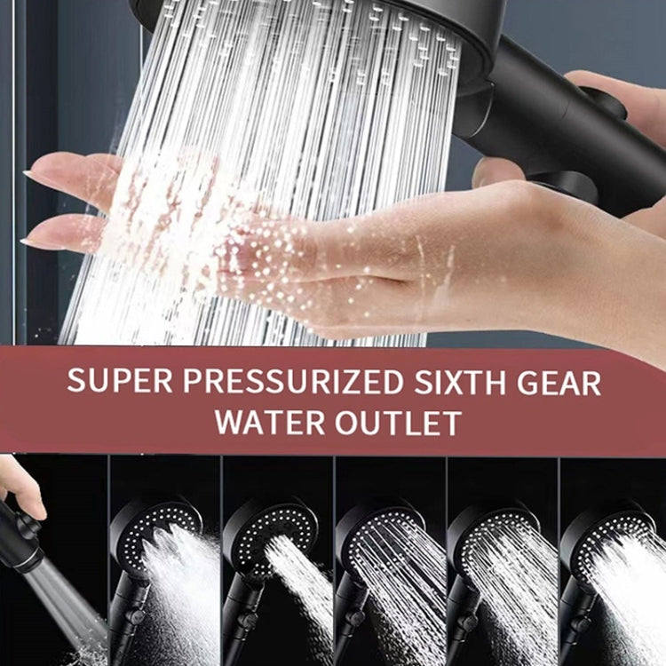 Pressurized Shower Water Heater Handheld Multifunction 6-speed Nozzle, Color: Black - Shower Head by PMC TechLife | Online Shopping South Africa | PMC TechLife