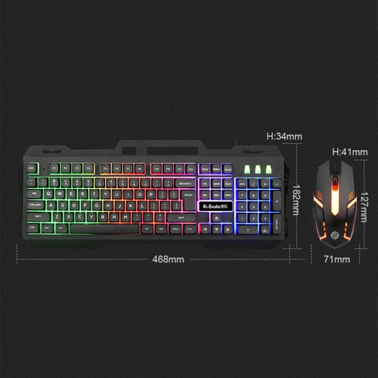 K-Snake Mechanical Feel Keyboard Mouse Kit USB Wired 104 Keycaps Computer Keyboard, Style: Keyboard+Mouse (Black) - Wired Keyboard by K-Snake | Online Shopping South Africa | PMC Jewellery | Buy Now Pay Later Mobicred