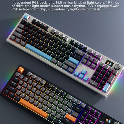 LANGTU LT104 Mechanical Keyboard Backlight Display Flexible DIY Keyboard, Style: Wired Single Mode Silver Axis (White) - Wired Keyboard by LANGTU | Online Shopping South Africa | PMC Jewellery | Buy Now Pay Later Mobicred