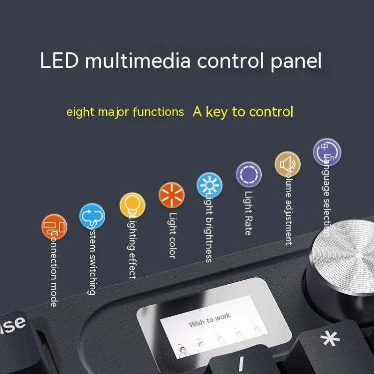 LANGTU LT104 Mechanical Keyboard Backlight Display Flexible DIY Keyboard, Style: Wired Single Mode Silver Axis (White) - free shipping - PMC Jewellery - Order now!