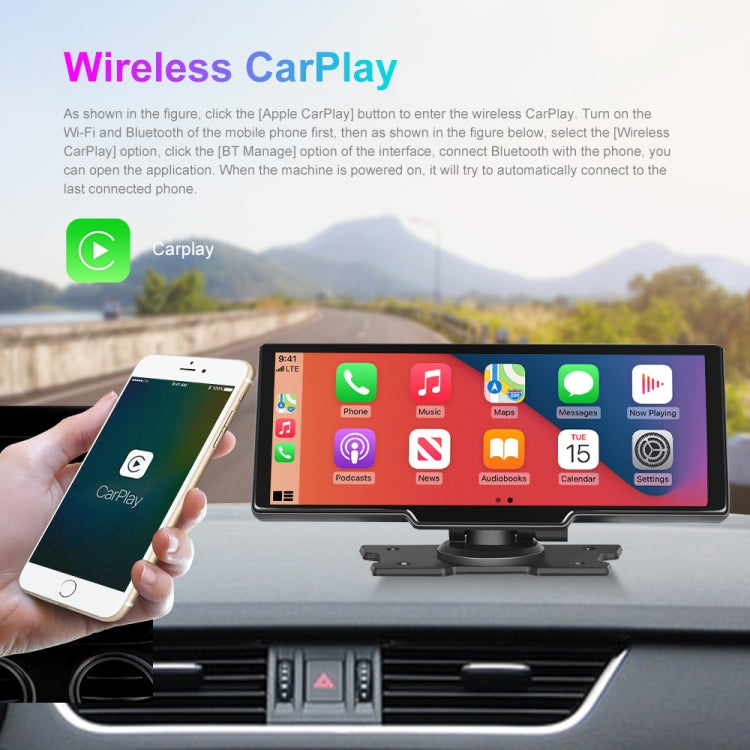 Car 10.26 Inch Portable Wireless CarPlay Display Android Auto Mobile Phone Screen - Car MP3 & MP4 & MP5 by PMC TechLife | Online Shopping South Africa | PMC TechLife | Buy Now Pay Later Mobicred