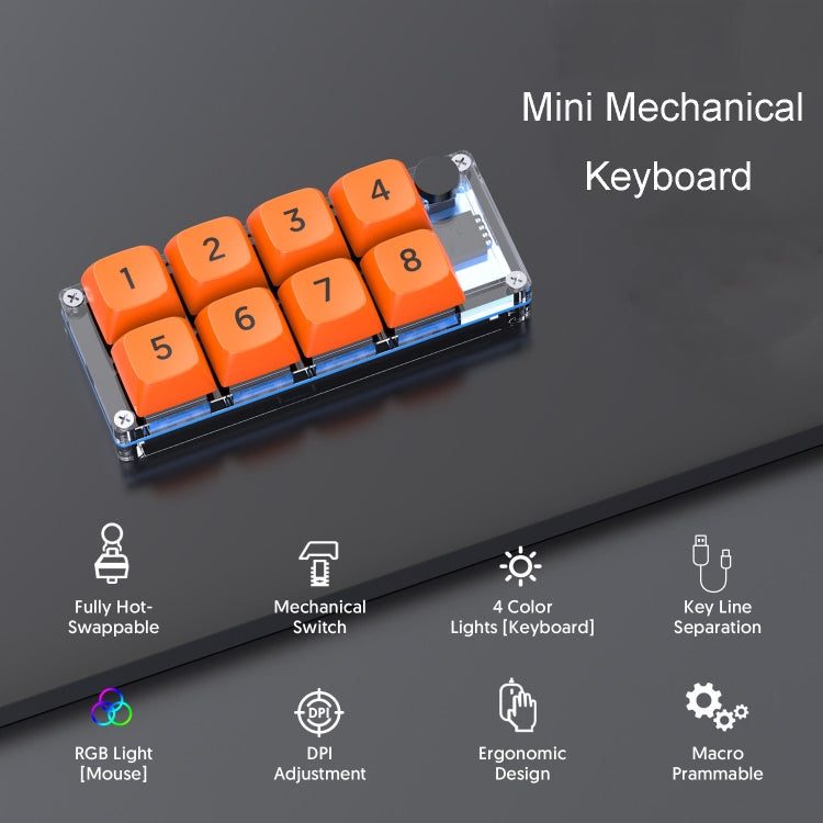 MKESPN Shortcut Macro Defined Wired Samll Keypad Single Handed Gaming Keyboard(Transparent) - Mini Keyboard by MKESPN | Online Shopping South Africa | PMC TechLife | Buy Now Pay Later Mobicred