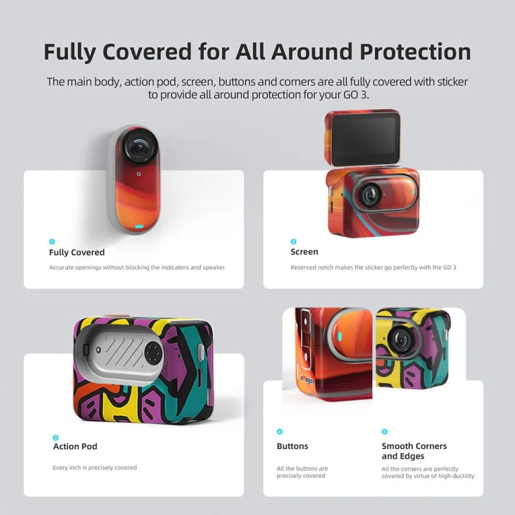 For Insta360 GO 3 AMagisn Body Sticker Protective Film Action Camera Accessories, Style: Carbon Fiber - Protective Film & Stickers by aMagisn | Online Shopping South Africa | PMC Jewellery