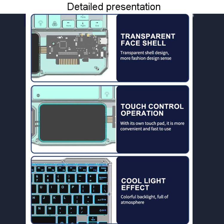 KB-333 RGB Backlit Wireless Bluetooth Keyboard Cell Phone Tablet Laptop Compatible Keypad(Pink) - Universal Keyboard by PMC TechLife | Online Shopping South Africa | PMC TechLife