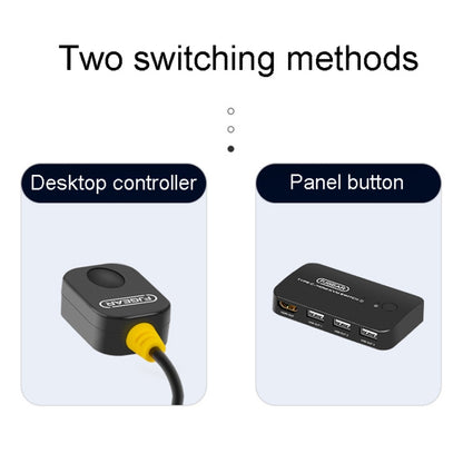 FJGEAR FJ-TYH201 Type-C / HDMI KVM Switch With Desktop Controller - Switch by FJGEAR | Online Shopping South Africa | PMC Jewellery | Buy Now Pay Later Mobicred