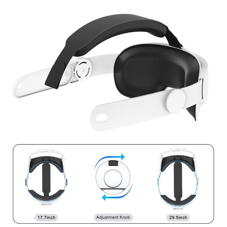 For Meta Quest 3 VR Adjustable Elite Headset Head Strap(Black) - VR Accessories by PMC TechLife | Online Shopping South Africa | PMC TechLife