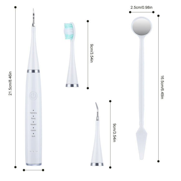 6 In 1 Electric Dental Scaler Calculus Removal Teeth Cleaning Set, Color: White Basic - Oral Irrigators by PMC Jewellery | Online Shopping South Africa | PMC Jewellery | Buy Now Pay Later Mobicred