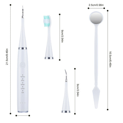 6 In 1 Electric Dental Scaler Calculus Removal Teeth Cleaning Set, Color: White Basic - Oral Irrigators by PMC Jewellery | Online Shopping South Africa | PMC Jewellery | Buy Now Pay Later Mobicred