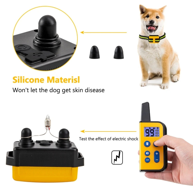 800m Remote Control Dog Trainer Stop Barker Electrical Shock Vibration Pet Collar(Black) - Training Aids by PMC TechLife | Online Shopping South Africa | PMC TechLife | Buy Now Pay Later Mobicred