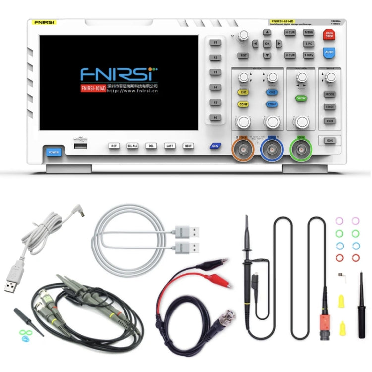 FNIRSI 2 In 1 Dual-Channel 100M Bandwidth Digital Oscilloscope 1GS Sampling Signal Generator, EU Plug 1014D +P4100 Probe - Digital Multimeter by FNIRSI | Online Shopping South Africa | PMC Jewellery | Buy Now Pay Later Mobicred