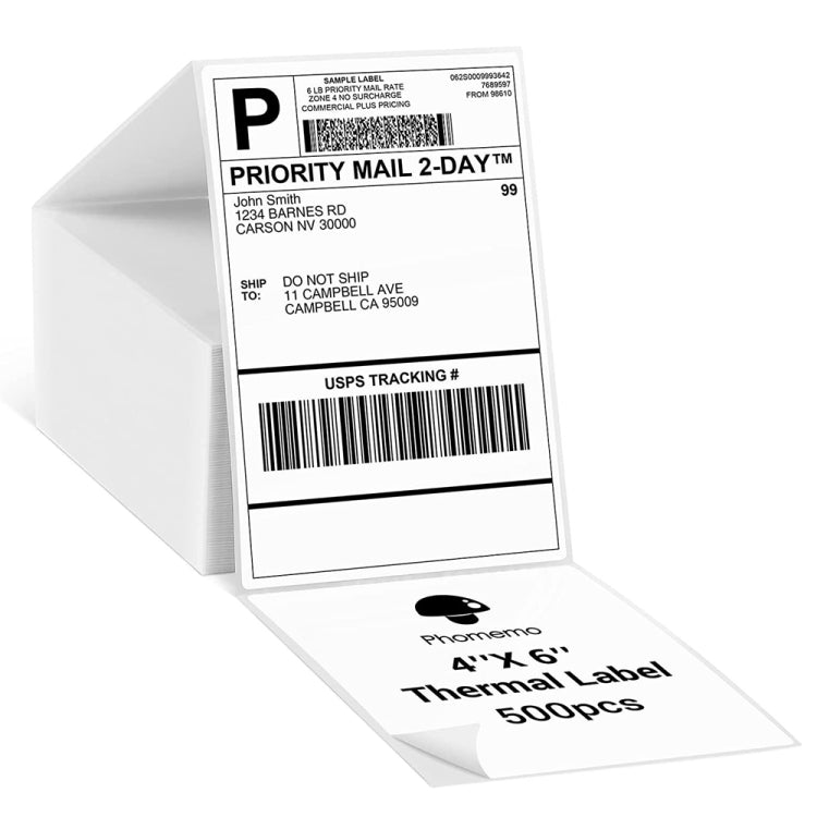 500sheets 4��6 Inch Stickers Thermal Label Paper For Phomemo PM-246S / PM-241BT / D520BT, Style: Folding White - Printing Paper by PMC TechLife | Online Shopping South Africa | PMC TechLife | Buy Now Pay Later Mobicred